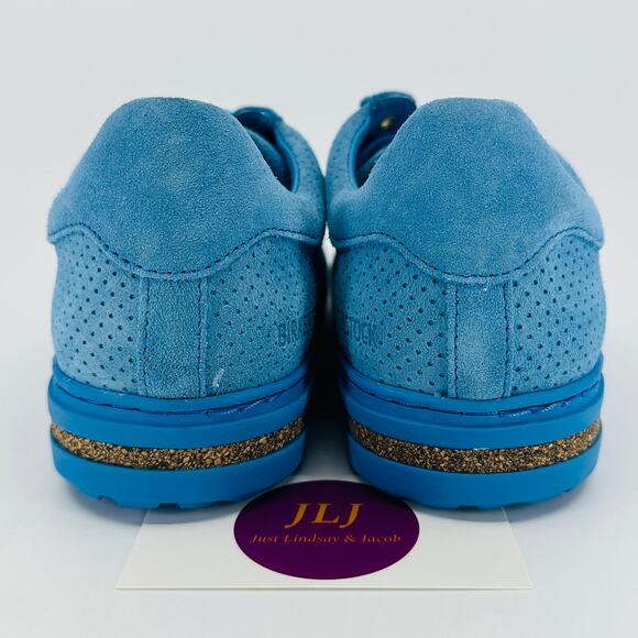 Birkenstock Women's Bend Low Sky Blue Embossed Suede Sneakers Size 37 EU / 6 US - Picture 6 of 12